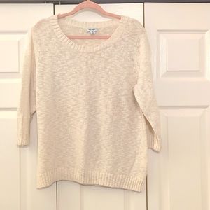 Cream 3/4 sleeve sweater
